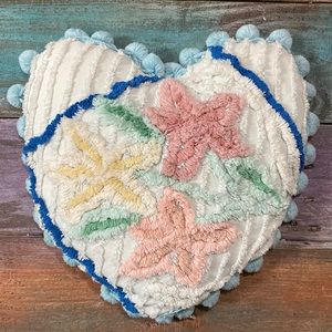 Shabby chic chenille pillow